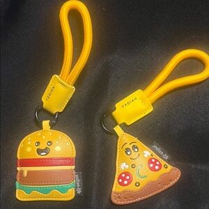 Fashion Jewelry Yellow Burger and Pizza Key Holders